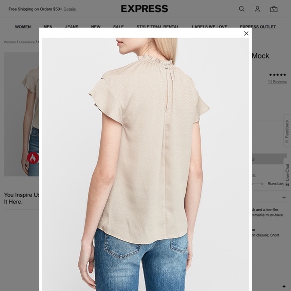 Jacquard Ruffle Mock Neck Top - Picture 2 of 2